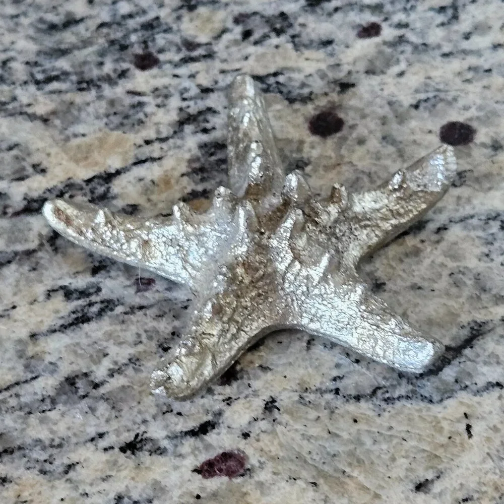 REGINA ANDREW MODERN SILVER STARFISH COASTAL BEACH VASE FILLER HOME TABLE DECOR
